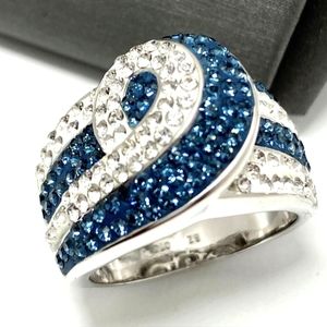 4.50 ctw Blue & White Italian Crystal Ring